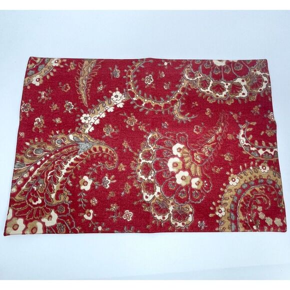 Pottery Barn Chalet Paisley Red Placemat NWT - Picture 1 of 5